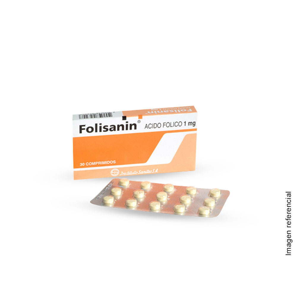 Folisanin - Ácido Fólico 1 Mg - 30 Comprimidos